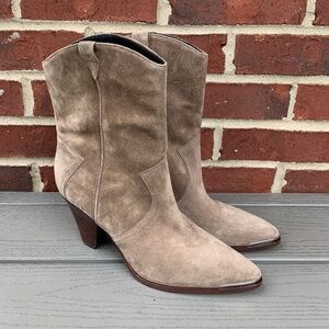 Veronica Beard Cody Suede Western Bootie
